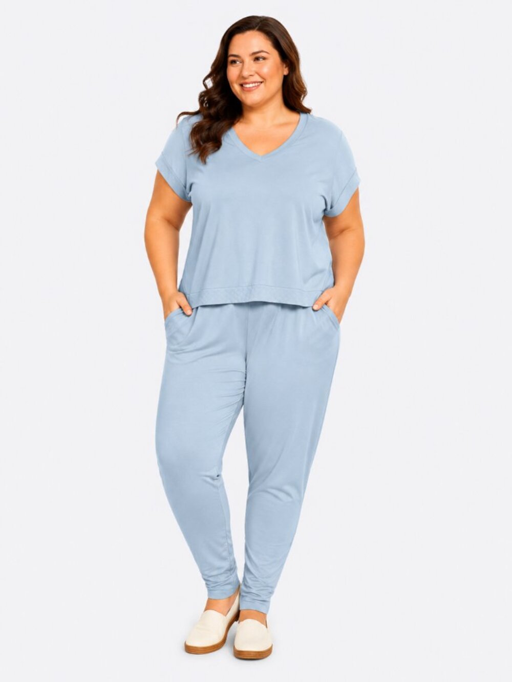 Lug Scoop Bottom Blue Moon Athleisure Stretch Lounge Pants Joggers NWT Size 2X